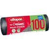Alfapac - 10 sacchi da 100 L con lacci scorrevoli - Sacchetti per immondizia maxi peso