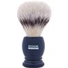 Plisson - Pennello da barba classico, pennello sintetico in fibra bianca di alta qualità - Manico grigio perlato - Dimensione 12 Standard - Comfort e morbidezza - Fabbricazione francese