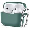 Easuny Custodia per AirPods Pro 2 (2022) - Silicone Cover per AirPods Pro 2nd Case, Antiurto Protezione Cover Compatibile con AirPods Pro Seconda Generazione, con Moschettone, Pinegreen