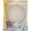 RAJRANG BRINGING RAJASTHAN TO YOU Wall ara ad arazzo Golden Mandala sospeso Bohémien Art hippie camera da letto hippie e soggiorno boho decorazioni in cotone arazzi gemelli 84x54 pollici