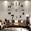 Yosoo DIY gigante orologio da parete 3d specchio acrilico Superficie adesivi da parete, decorazione soggiorno orologio - Arredamento unico regalo, TYP 2-Schwarz