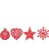Giocoplast Natale Addobbi Floccati Rossi cm 10-12