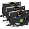 MarkField 3x MarkField Compatibile Nastro per Etichette Sostituzione per Brother P-Touch TZ TZe-334, 12mm x 8m Laminato Oro su Nero per PT-H100LB H105 H107B H110 H200 H101TB P300BT Cube D200BW D210 D400