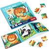 BBLIKE Puzzle Magnetici Bambini 2-5 Anni - Giochi Educativi Montessori per Bambini di 3 4 Anni, Giocattoli da Viaggio per Attività in Aereo e Auto, Regali Compleanno per Bambine (Giungla Animale)