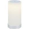 BRILONER - Lampada da tavolo a LED a batteria, dimmerabile, vetro Lampada da tavolo a LED senza fili, funzione touch, 3.300K bianco caldo, cromo bianco opaco, 245x125 mm (HxD)