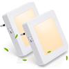 Aigostar Luce Notturna Bambini con Sensore Crepuscolare, 2 Pezzi Luci Notturne LED 2 Livelli Luminosità, 0.36W 3000K Bianco Caldo Luce Notturna da Presa per Camere da Letto, Corridoio, Cucina, Scale