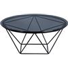 M2 Kollektion HomeTrends4You Nairo 1 tavolino da salotto in vetro, grigio, diametro 70 cm, altezza 30 cm