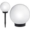 VOKOT SB56 Lampada led solare a sfera con picchetto per esterno con sensore crepuscolare, luce fredda, Kit 4 pezzi, globo a led per giardino impermeabile IP65, Diametro 10cm
