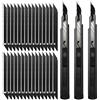 FOSHIO 3 pezza Taglierina di precisione Taglierino Professionale Cutter Utilità Taglierino di Precisione con 30° della Lama 30 Snap-Off Lame 9 mm per Arti Grafiche/Vinile Auto Nero