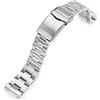 MiLTAT Cinturino in metallo da 20 mm, compatibile con Seiko SPB143, Super-O Boyer con chiusura a V spazzolata, In acciaio inox, L, Classico