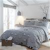 Fusion Snug - Cosy Pig - Set copripiumino per letto matrimoniale, 100% cotone spazzolato, colore: Grigio
