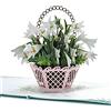 CUT POPUP.COM CUTPOPUP Lily White - Biglietto pop-up con cesto di gigli bianchi, mamma, Biglietto d'auguri fatto a mano 3D Fiore, Biglietto di compleanno, Simpatia, Biglietto per pensare a te IT