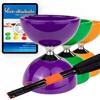 Juggle Dream Carousel Diabolo Set - con ASSE a Triplo Cuscinetto a Sfera + Bacchette in Fibra e Video di Apprendimento Online - Giocoleria (Viola)