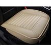 LUOLLOVE Coprisedili Universale Auto Pelle per Sedile Anteriori Senza Schienale,Super Traspirante Carbone di Bambù,20.8 * 20.1 '' (2-Pezzi, Beige)