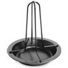 Fackelmann Torrefazione per pollo, con ciotola, supporto verticale con padella, per forno, arrosto verticale per pollame, 4 x 18 x 22 cm, nero