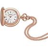 REGENT Orologio da donna a tracolla Savonnette con catena da 70 cm, diametro 26 mm, quadrante bianco al quarzo in diverse varianti, P-761 - Oro rosa/stemma, Classico