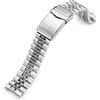 MiLTAT Cinturino in metallo da 20 mm, compatibile con Seiko SPB143, chiusura a V spazzolata Super-J Louis, In acciaio inox, L