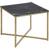 AC Design Furniture Antje Tavolino, Metallo di Vetro temperato, Nero, H: 42 x B: 50 x T: 50 cm