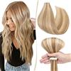 SEGO Extension Adesive Capelli Veri Biadesivo 10 Ciocche Tape Biadesive Remy Human Hair 25g 35 cm Marrone Oro mix Biondo Chiarissimo
