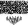 LUTER 200 Sets/Paia 7x9,5mm Bullet Cono Spikes and Studs Borchie con Retro a Vite in Gun Metallo Rivetti Artigianali Fai-da-te Punk per Abbigliamento Scarpe Cinture in Pelle Borsa (Grigio-scuro)