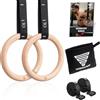 GORNATION Anelli per Calisthenics in Legno, Anelli Olimpici da Ginnastica, Anelli da Palestra per Sport e Fitness con Cinghie Regolabili e Sacca, Perfetti per Allenamento Indoor e Outdoor