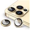 JETech Pellicola Fotocamera per iPhone 13 Pro 6,1 Pollici e iPhone 13 Pro Max 6,7 Pollici, 9H Vetro Temperato Copri Anello Individuale in Metallo, HD Chiaro, 1 Set (Oro)