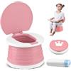 VISATOR Vasino Per Bambini Vasino Portatile Per Bambini Da Viaggio Vasino Per Bambini WC Portatile Vasino Pieghevole Da Viaggio Toilette Pieghevole Bambini Per Campeggio Indoor Outdoor-15pcs Sacchetti Vasino