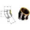 UTILFER Curva Doppia Parete 45° Inox 316 Aisi Int 304 Aisi Est 5 Dc Canna Fumaria 80-130 mm