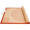 Lazymi Tappetino da Forno Extra Large in Silicone Spesso, Tappetino Antiaderente per Pasticceria con Misure 91×61cm, Tappetino Antiscivolo per Impastare, Tovaglietta, Tovaglietta per Torte e Pizza(Rosso)