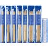 Coopay Set di ferri da maglia in bambù, 20 cm, doppie punte con fermaglio, 35 pezzi, leggeri e dritti, 2,0 - 5,0 mm, corti per calze a maglia e principianti
