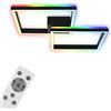 BRILONER - Lampada da soffitto RGB, lampada da soffitto retroilluminata a LED, dimmerabile, temperatura colore regolabile, cornice LED RGB, telecomando, nero