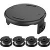 GUUFOO Bobina di Filo di Ricambio per Decespugliatore: Bobine Tagliaerba per Tagliabordi Bosch F016800569/ F016800385 - Accessori per Decespugliatore, 4 Bobine di Filo, 1 Copertura per Tagliaerba