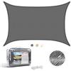 Levesolls Tenda parasole per ombretto, rettangolare, 4 x 3 m, protezione dai raggi UV, impermeabile, resistente per patio, esterni, giardino, colore grigio