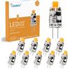 I-SHUNFA Lampadine LED G4,AC/DC 12V,100LM,Lampadina LED da 1W Bianco Caldo, 3000K Senza Sfarfallio,Sostituisce le Lampadine Alogene da 10W,Angolo di luce di 360°,Non Dimmerabile,Confezione da 10