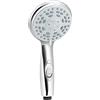 Cornat Canzano TECB3477 - Soffione doccia a mano, diametro della testa 100 mm, cromato, 3 tipi, getto normale e massaggiante, anticalcare