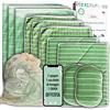 Verébio Kit di 11 panni in microfibra bambù XXL, spugne lavabili + sacchetto in omaggio, qualità premium, panni per la pulizia delle macchie su vetro, auto, inox, piastra di cottura, occhiali, stoviglie