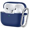Easuny Custodia per AirPods PRO 2/1 (2022/2019) - Silicone Cover per AirPods PRO 2nd/1st Case, Antiurto Protezione Cover Compatibile con AirPods PRO Seconda Generazione, con Moschettone, Naviblue