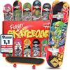 Magicat Set di 6 Mini Skateboard da Dita Edizione Spaziale 2025 I 9,5 x 2,6 cm I Fingerboard Professionali in Plastica Dura con Carrelli in Lega I Gadget Compleanno Bambini 3+ Anni