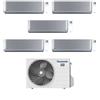 Panasonic Climatizzatore Penta Split Etherea Silver 9+12+12+12+18 con CU-5Z90TBE Inverter R-32 Wi-Fi Classe A++ ,