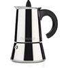 Barazzoni La Caffettiera Inox 4 Tazze. Prodotto certificato dall'Accademia Italiana Maestri del Caffè. Adatta all'induzione.