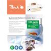 Peach PPC500-04 - Pellicola per laminazione, 40 x A5 e 80 x 10 x 15 cm, 80 mic, 120 pouches, lucide, compatibili con plastificatrici di tutte le marche