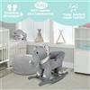 Infantastic® Animale a Dondolo per Bambini Legno Peluche con Suoni Cavalcabile