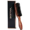 BESTOOL Spazzola per capelli, setole di cinghiale per uomo e donna, per districare e styling, spazzola con setole naturali per capelli sottili e fini, spazzola per barba (Rosso marrone)