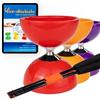 Juggle Dream Carousel Diabolo Set - con ASSE a Triplo Cuscinetto a Sfera + Bacchette in Fibra e Video di Apprendimento Online - Giocoleria (Rosso)
