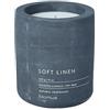 blomus -FRAGA- Candela profumata L in cera di soia, magnetica, profumo di alta qualità, effetto calcestruzzo, fragranza Soft Linen, durata 55 ore, senza fuliggine, 11 x 9 x 9 cm, colore: magnete 65658