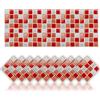 Cendray 20 Pezzi Adesivi per Piastrelle,Antiolio Impermeabile PVC Autoadesivo Decorazione,Stile Mosaico Cucina Adesivi per Piastrelle per Bagno (15x15cm,Rosso)