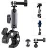 TELESIN Supporto Manubrio moto per GoPro Hero 13/12/11/10/9/8, DJI Osmo Action 4/3, Insta 360 X4 X3, Fotocamera Supporto per Bicicletta/Motociclo con Manubrio Regolabile Girevole a 360°, vite da 1/4