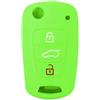 SALPIE Guscio Portachiavi Accessori Ricambi Cover Copri Chiave Telecomando Auto 3 Tasti Compatibile Con Hyundai I20 - I30 - IX20 - IX35 - Elantra (Verde Fluo, COVER)