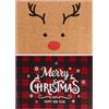 COLOFALLA 2 Pz Zerbino Natalizio Ingresso Renna Tappetini Natalizi Scritte Merry Christmas Fiocco di Neve Tappeto a Quadri Scacchi Rosso Nero Decorazioni Natalizie Addobbi Casa Cucina Camera