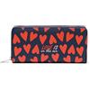 Legami - Portafoglio, What a Wallet!, 20x10 cm, Tema Heart, con 3 Scomparti, 12 Tasche per le Carte, 2 Tasche più Grandi per le Banconote e un Portamonete con Zip